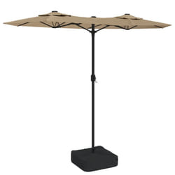 vidaXL Double-Head Parasol Garden Umbrella Outdoor Sun Shading Pool Umbrella - taupe