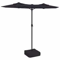 vidaXL Double-Head Parasol Garden Umbrella Outdoor Sun Shading Pool Umbrella - black
