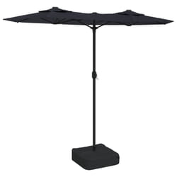 vidaXL Double-Head Parasol Garden Umbrella Outdoor Sun Shading Pool Umbrella - black