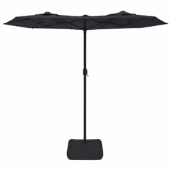 vidaXL Double-Head Parasol Garden Umbrella Outdoor Sun Shading Pool Umbrella - black