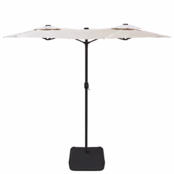 vidaXL Double-Head Parasol Garden Umbrella with LEDs Outdoor Sun Umbrella - white - Additional view 4