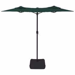 vidaXL Double-Head Parasol Garden Umbrella with LEDs Outdoor Sun Umbrella - green - Additional view 4