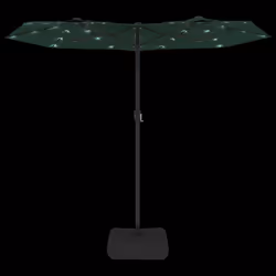 vidaXL Double-Head Parasol Garden Umbrella with LEDs Outdoor Sun Umbrella - green - Additional view 5