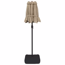 vidaXL Double-Head Parasol Garden Umbrella with LEDs Outdoor Sun Umbrella - taupe - Additional view 6