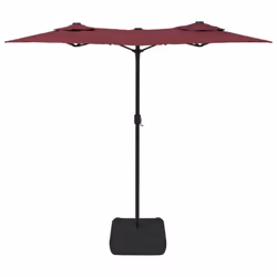 vidaXL Double-Head Parasol Garden Umbrella with LEDs Outdoor Sun Umbrella - red - Additional view 4