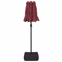 vidaXL Double-Head Parasol Garden Umbrella with LEDs Outdoor Sun Umbrella - red - Additional view 6