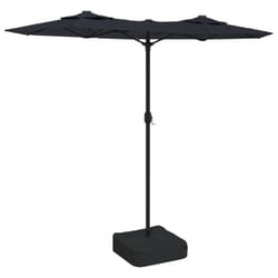 vidaXL Double-Head Parasol Garden Umbrella with LEDs Outdoor Sun Umbrella - black