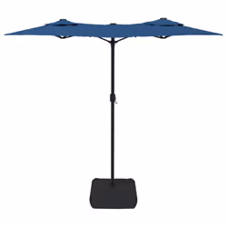 vidaXL Double-Head Parasol Garden Umbrella with LEDs Outdoor Sun Umbrella - blue - Additional view 4