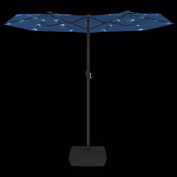 vidaXL Double-Head Parasol Garden Umbrella with LEDs Outdoor Sun Umbrella - blue - Additional view 5