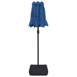 vidaXL Double-Head Parasol Garden Umbrella with LEDs Outdoor Sun Umbrella - blue - Additional view 6