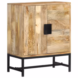 vidaXL Sideboard Cabinet Cupboard Highboard Storage Cabinet Solid Wood Acacia - Black