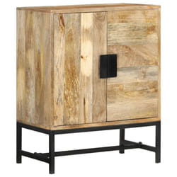 vidaXL Sideboard Cabinet Cupboard Highboard Storage Cabinet Solid Wood Acacia - Black