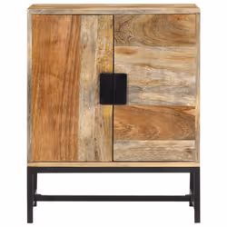 vidaXL Sideboard Cabinet Cupboard Highboard Storage Cabinet Solid Wood Acacia - Black