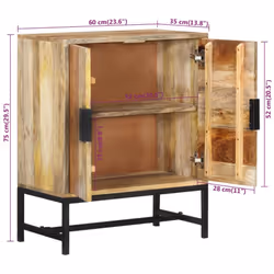 vidaXL Sideboard Cabinet Cupboard Highboard Storage Cabinet Solid Wood Acacia - Black