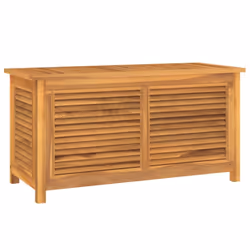 vidaXL Garden Storage Box Outdoor Storage Box Chest with Bag Solid Wood Teak - 114 x 50 x 58 cm