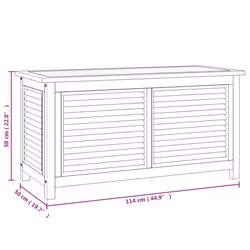 vidaXL Garden Storage Box Outdoor Storage Box Chest with Bag Solid Wood Teak - 114 x 50 x 58 cm