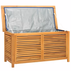 vidaXL Garden Storage Box Outdoor Storage Box Chest with Bag Solid Wood Teak - 114 x 50 x 58 cm - Additional view 4