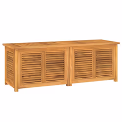 vidaXL Garden Storage Box Outdoor Storage Box Chest with Bag Solid Wood Teak - 150 x 50 x 53 cm