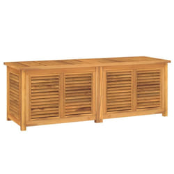 vidaXL Garden Storage Box Outdoor Storage Box Chest with Bag Solid Wood Teak - 150 x 50 x 53 cm
