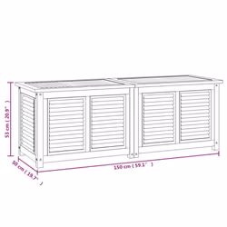 vidaXL Garden Storage Box Outdoor Storage Box Chest with Bag Solid Wood Teak - 150 x 50 x 53 cm - Additional view 8