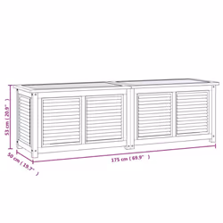 vidaXL Garden Storage Box Outdoor Storage Box Chest with Bag Solid Wood Teak - 175 x 50 x 53 cm - Additional view 3
