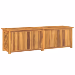 vidaXL Garden Storage Box Outdoor Storage Box Chest with Bag Solid Wood Teak - 175 x 50 x 53 cm - Additional view 6