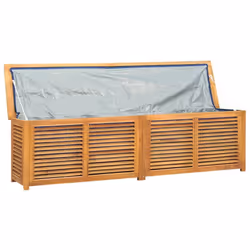 vidaXL Garden Storage Box Outdoor Storage Box Chest with Bag Solid Wood Teak - 200 x 50 x 53 cm - Additional view 4
