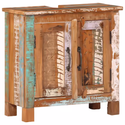 vidaXL Bathroom Furniture Set Vanity Unit Cabinet 4 Piece Solid Wood Reclaimed - Additional view 5
