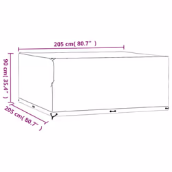 vidaXL Garden Furniture Cover Outdoor Furniture Cover Patio 16 Eyelets Square - Additional view 5