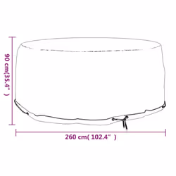 vidaXL Garden Furniture Covers Outdoor Furniture Sofa Cover 6 Eyelets Round - 260 x 90 cm/ 1 pcs - Additional view 2