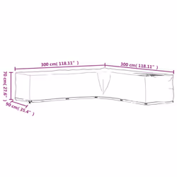vidaXL L-Shaped Garden Furniture Covers Outdoor Furniture Cover 16 Eyelets - 300 x 300 x 70 cm/ 1 pcs - Additional view 2