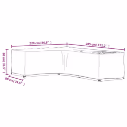vidaXL L-Shaped Garden Furniture Covers Outdoor Furniture Cover 16 Eyelets - 220 x 285 x 80 cm/ 1 pcs - Additional view 4