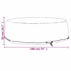 vidaXL Island Lounge Covers Outdoor Furniture Cover Sofa Cover 8 Eyelets Round - 188 x 50 cm/ 1 pcs - Additional view 6
