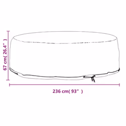 vidaXL Island Lounge Covers Outdoor Furniture Cover Sofa Cover 8 Eyelets Round - 236 x 67 cm/ 1 pcs - Additional view 7
