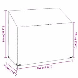 vidaXL Garden Bench Cover Outdoor Furniture Cover Patio 8 Eyelets Polyethylene - Additional view 4