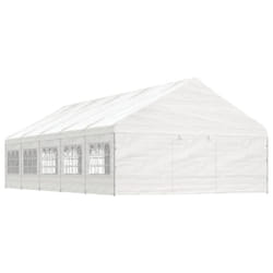 vidaXL Gazebo Part Tent with Roof Pavilion Outdoor Marquee White Polyethylene - 11.15 x 5.88 x 3.75 m