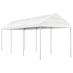 vidaXL Gazebo Part Tent with Roof Pavilion Outdoor Marquee White Polyethylene - 6.69 x 2.28 x 2.69 m