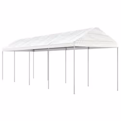 vidaXL Gazebo Part Tent with Roof Pavilion Outdoor Marquee White Polyethylene - 8.92 x 2.28 x 2.69 m