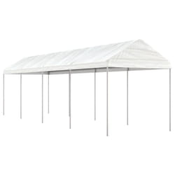 vidaXL Gazebo Part Tent with Roof Pavilion Outdoor Marquee White Polyethylene - 8.92 x 2.28 x 2.69 m