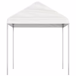 vidaXL Gazebo Part Tent with Roof Pavilion Outdoor Marquee White Polyethylene - 15.61 x 2.28 x 2.69 m