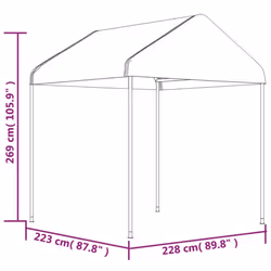 vidaXL Gazebo Part Tent with Roof Pavilion Outdoor Marquee White Polyethylene - 15.61 x 2.28 x 2.69 m - Additional view 5