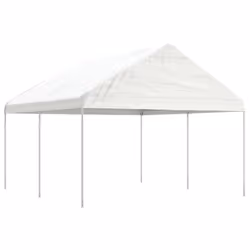 vidaXL Gazebo Part Tent with Roof Pavilion Outdoor Marquee White Polyethylene - 4.46 x 4.08 x 3.22 m