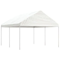 vidaXL Gazebo Part Tent with Roof Pavilion Outdoor Marquee White Polyethylene - 4.46 x 4.08 x 3.22 m