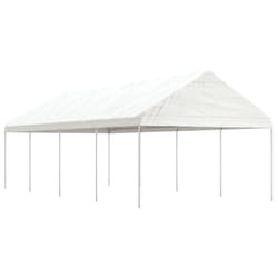 vidaXL Gazebo Part Tent with Roof Pavilion Outdoor Marquee White Polyethylene - 8.92 x 4.08 x 3.22 m
