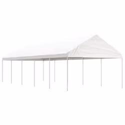 vidaXL Gazebo Part Tent with Roof Pavilion Outdoor Marquee White Polyethylene - 11.15 x 4.08 x 3.22 m