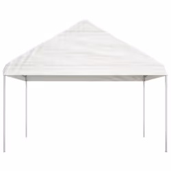 vidaXL Gazebo Part Tent with Roof Pavilion Outdoor Marquee White Polyethylene - 15.61 x 4.08 x 3.22 m