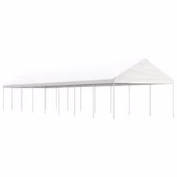 vidaXL Gazebo Part Tent with Roof Pavilion Outdoor Marquee White Polyethylene - 17.84 x 4.08 x 3.22 m