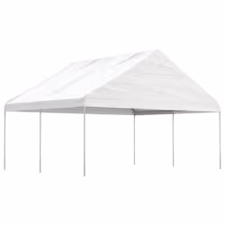 vidaXL Gazebo Part Tent with Roof Pavilion Outdoor Marquee White Polyethylene - 4.46 x 5.88 x 3.75 m