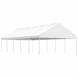 vidaXL Gazebo Part Tent with Roof Pavilion Outdoor Marquee White Polyethylene - 11.15 x 5.88 x 3.75 m