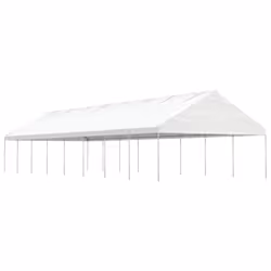 vidaXL Gazebo Part Tent with Roof Pavilion Outdoor Marquee White Polyethylene - 17.84 x 5.88 x 3.75 m